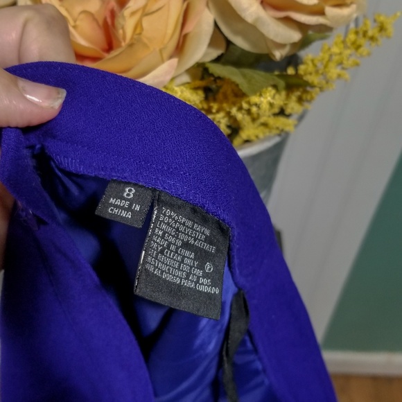 | kasper | blue v neck suit - Picture 6 of 7